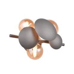 Aplique de pared Bubble 3XG9 acabado antracita y tulipas ámbar estilo moderno