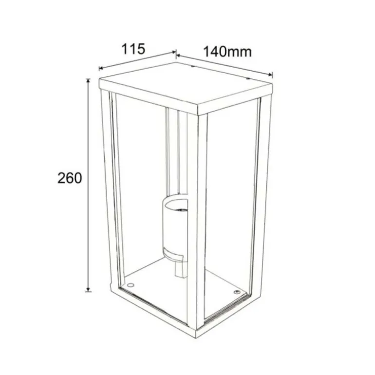 Aplique de pared Candela Gris oscuro 1XE27 exterior IP44 estilo moderno