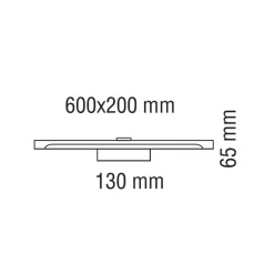 Aplique de pared Madge LED 8w 560lm 4000k IP44 60cm moderno acabado negro ideal para baños