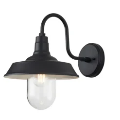 Aplique de pared Medina Negro 1XE27 IP44