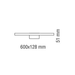 Aplique de pared Roth LED 12w 4000k 840lm IP44 acabado negro estilo moderno 60cm con 3 modos de instalación diferentes