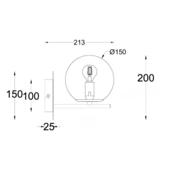 Aplique de pared Vary 1L Oro envejecido 1xE14