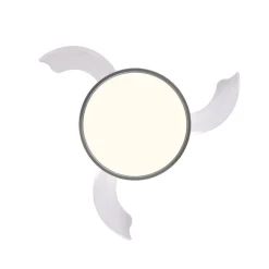 Areca níquel LED 45w 3CCT acabado níquel estilo moderno aspas plegables motor DC 106cm Ø