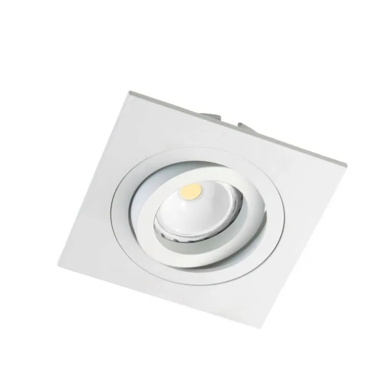 Empotrable de techo Helium cuadrado en aluminio blanco 1XGU10 estilo moderno 9x9cm