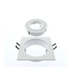 Empotrable de techo Helium cuadrado en aluminio blanco 1XGU10 estilo moderno 9x9cm