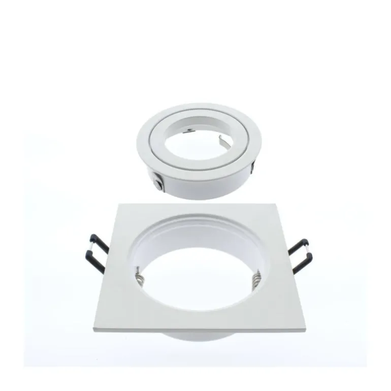 Empotrable de techo Helium cuadrado en aluminio blanco 1XGU10 estilo moderno 9x9cm
