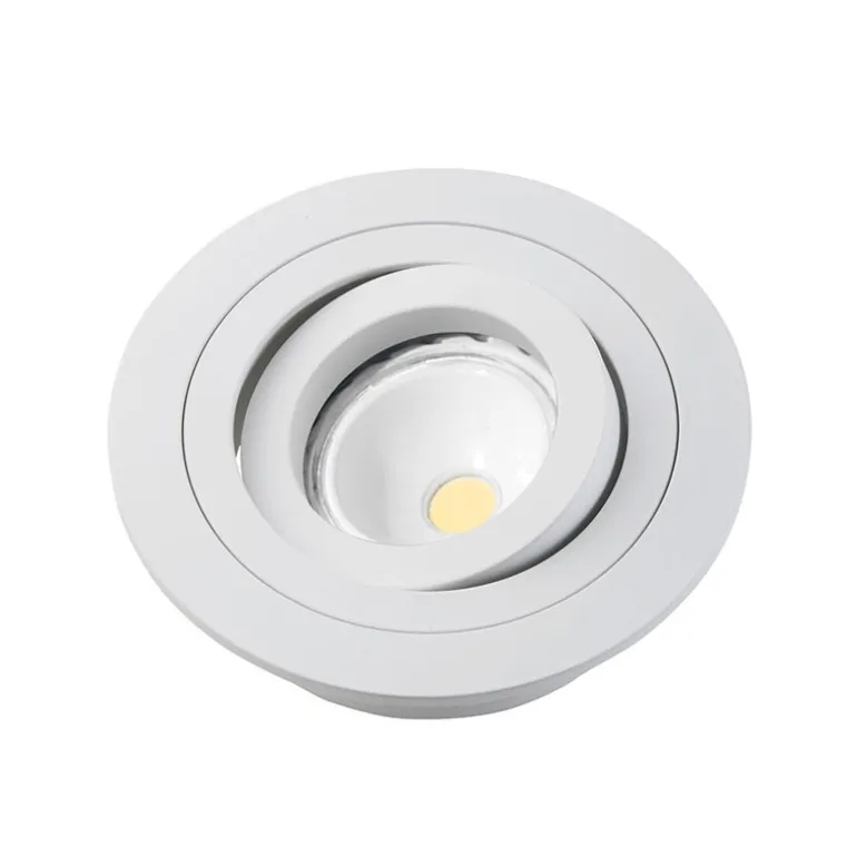 Empotrable de techo Helium redondo en aluminio blanco 1XGU10 estilo moderno 9x9cm