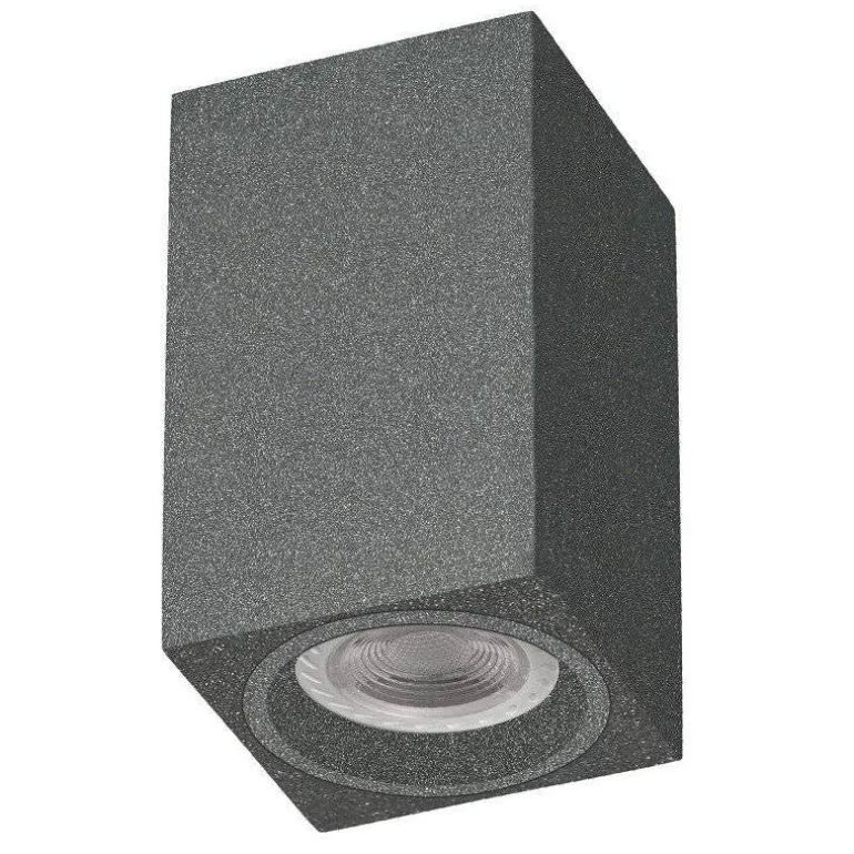 Foco cubo superficie gris metalizado