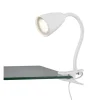 Foco de pinza Wanda 1xGU10 acabado blanco interruptor on/off estilo moderno brazo flexible