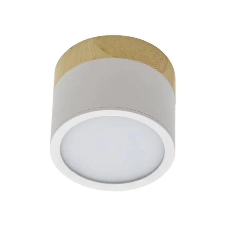 Foco de superficie madera/blanco