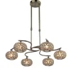 Lampara colgante 6l cuero
