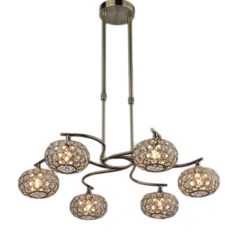 Lampara colgante 6l cuero
