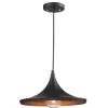 Lampara colgante Plato negro/dorado