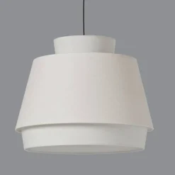 Lámpara colgante Aspen lino blanco