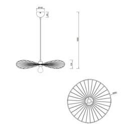 Lámpara colgante de techo Chapeau Blanco 1XE27 60cm Ø