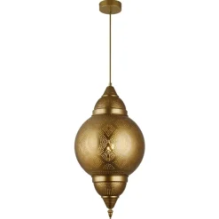 Lámpara colgante de techo Dibba 1XE27 acabado metal cobre estilo árabe 30cm Ø
