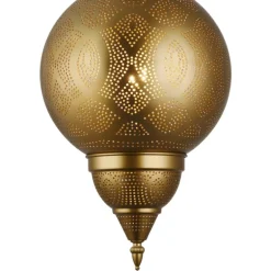 Lámpara colgante de techo Dibba 1XE27 acabado metal cobre estilo árabe 30cm Ø