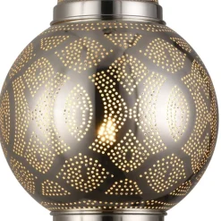 Lámpara colgante de techo Dibba 1XE27 acabado metal cromo estilo árabe 30cm Ø