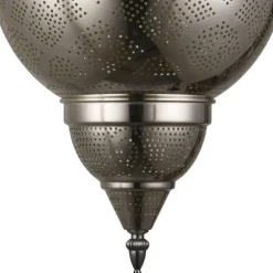 Lámpara colgante de techo Dibba 1XE27 acabado metal cromo estilo árabe 30cm Ø