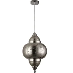 Lámpara colgante de techo Hatta 1XE27 acabado metal cromo estilo árabe 30cm Ø