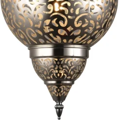 Lámpara colgante de techo Jericó 1XE27 acabado metal cromo estilo árabe 30cm Ø
