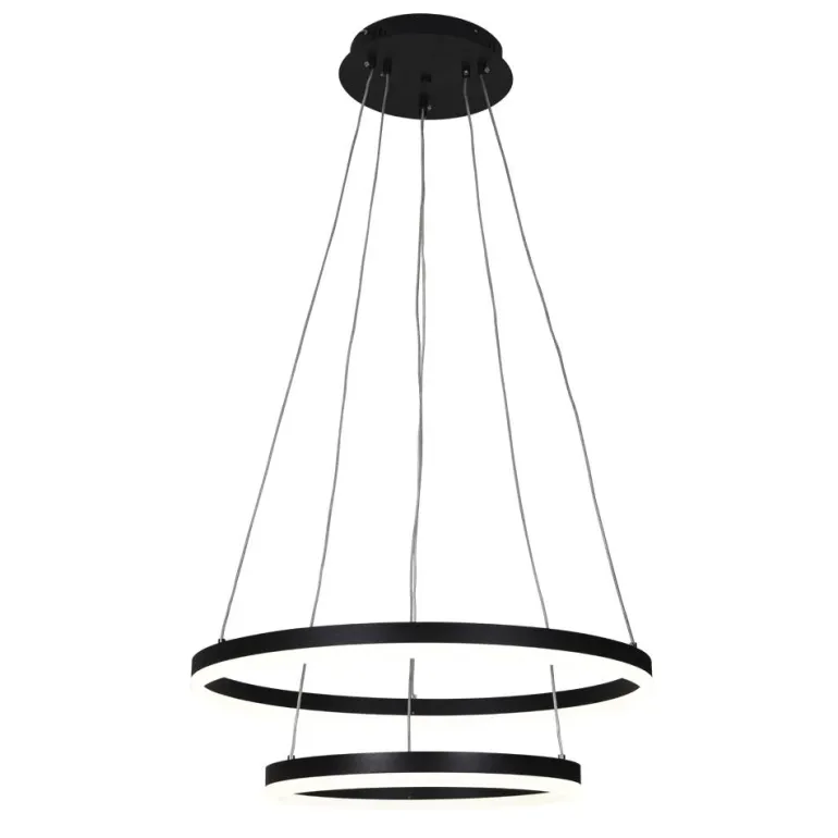 Lámpara colgante Doble Negro 40+60