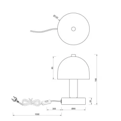Lámpara de mesa Glenn 1XE14 acabado café tulipa opal blanca estilo moderno 12cm Ø