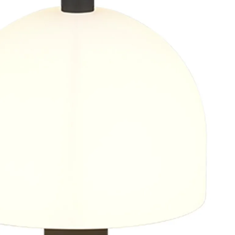 Lámpara de mesa Glenn 1XE14 acabado negro tulipa opal blanca estilo moderno 12cm Ø