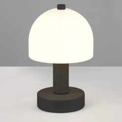 Lámpara de mesa Glenn 1XE14 acabado negro tulipa opal blanca estilo moderno 12cm Ø
