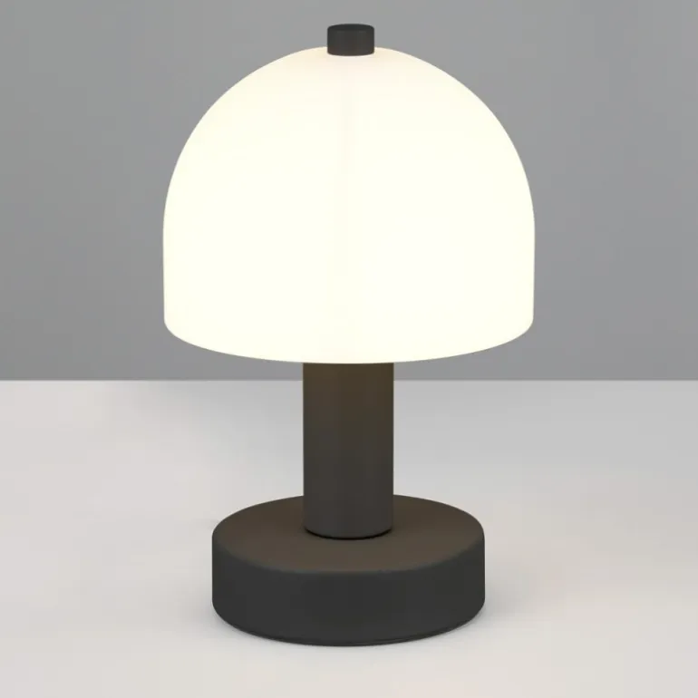 Lámpara de mesa Glenn 1XE14 acabado negro tulipa opal blanca estilo moderno 12cm Ø