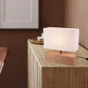 Lámpara de mesa Woody Madera /Blanco Rectángular 1XE27