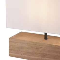 Lámpara de mesa Woody Madera /Blanco Rectángular 1XE27