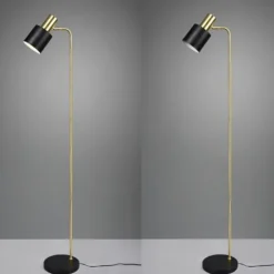 Lámpara de pie Adam Negro/Latón1XE27 153cm Alto