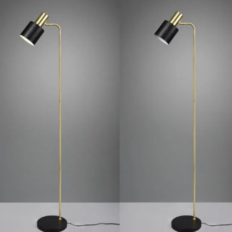 Lámpara de pie Adam Negro/Latón1XE27 153cm Alto