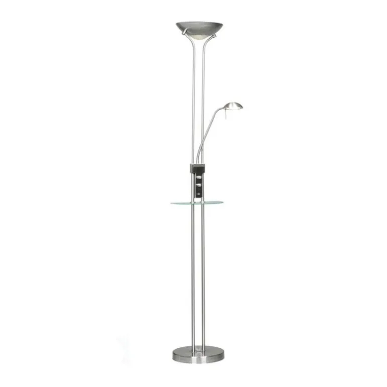 Lámpara de pie Alari Usb+mesa Níquel LED 18W +5W 480LM+1700LM 3000k +4000k estilo moderno