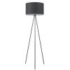 Lámpara de pie Cassián negro 1 luz 1XE27 estilo modero pantalla tela color negro 45cm Ø