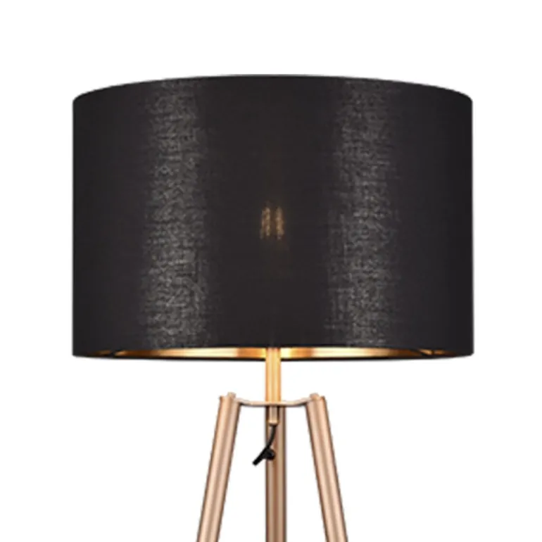 Lámpara de pie Colette Pantalla Negra /Cuerpo Café 1XE27 57CM Ø