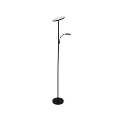 Lámpara de pie Denzel con lector LED 30+6w 3CCT 3000lm acabado negro estilo moderno con mando a distancia 25cm Ø