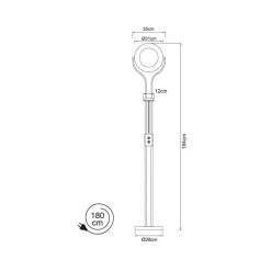 Lámpara de pie Garona Cuero LED 20W+5W 3000K 2000LM+440LM estilo moderno