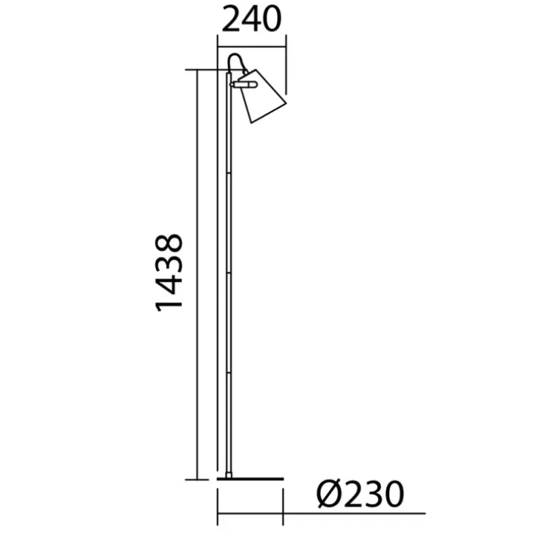 Lámpara de pie Kai Negro 1XE27 23CM Ø