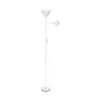 Lámpara de pie Lisa Blanco 1xE27+1xE14 acabado aluminio blanco tulipa PVC opal estilo moderno brazo lector flexible 24cm Ø