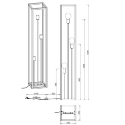Lámpara de pie Vito 3XE27 153CM H