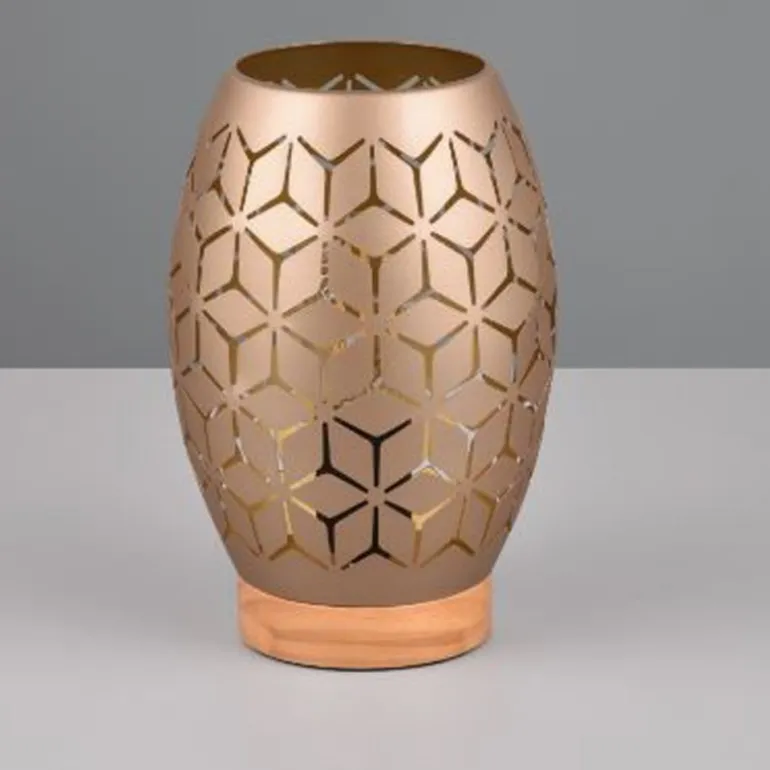 Lámpara de sobremesa Bidar Café/ Oro 1XE27 15cm Ø