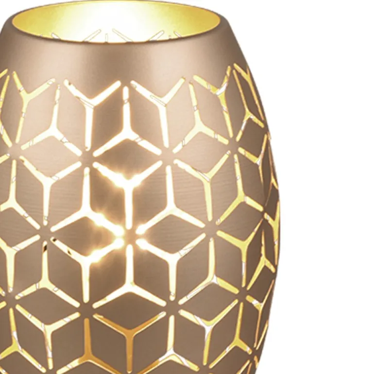 Lámpara de sobremesa Bidar Café/ Oro 1XE27 15cm Ø