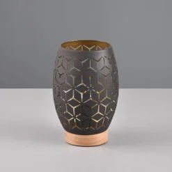 Lámpara de sobremesa Bidar Negro /Oro 1XE27 15cm Ø
