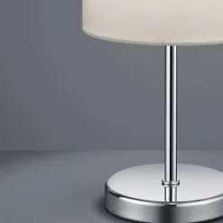 Lámpara de sobremesa Jerry Cromo Pantalla Blanca 1XE14 13cm Ø
