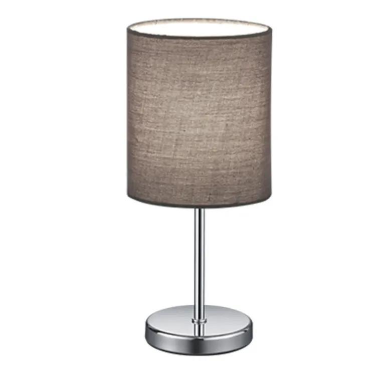 Lámpara de sobremesa Jerry Cromo Pantalla Gris 1XE14 13cm Ø