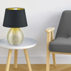 Lámpara de sobremesa Luxor Cerámica Oro 1XE27 24CM Ø