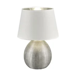 Lámpara de sobremesa Luxor Cerámica Plata 1XE27 24CM Ø