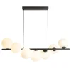 Lámpara de techo colgante Alcira Lineal 7 luces 7XG9 acabado negro mate estilo moderno 95cm largo.